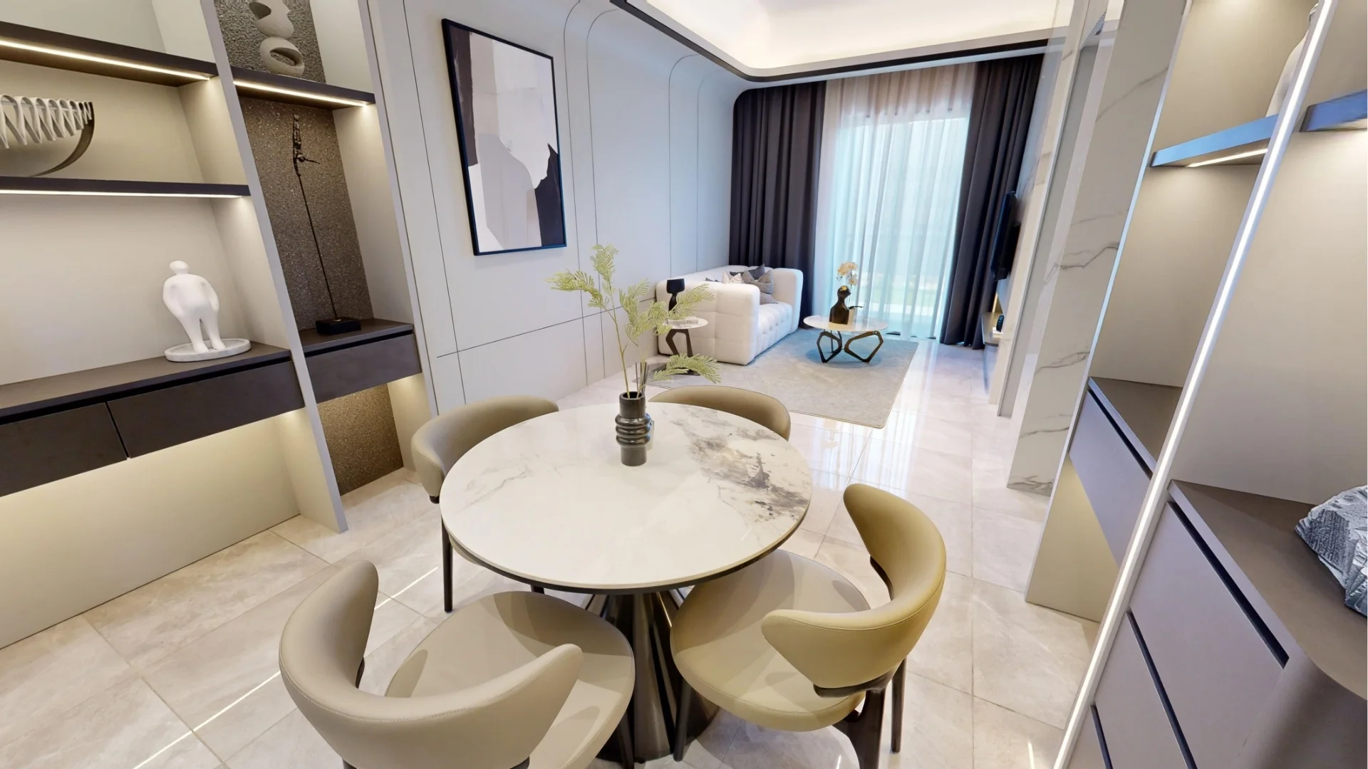Type A show-unit dining and living area